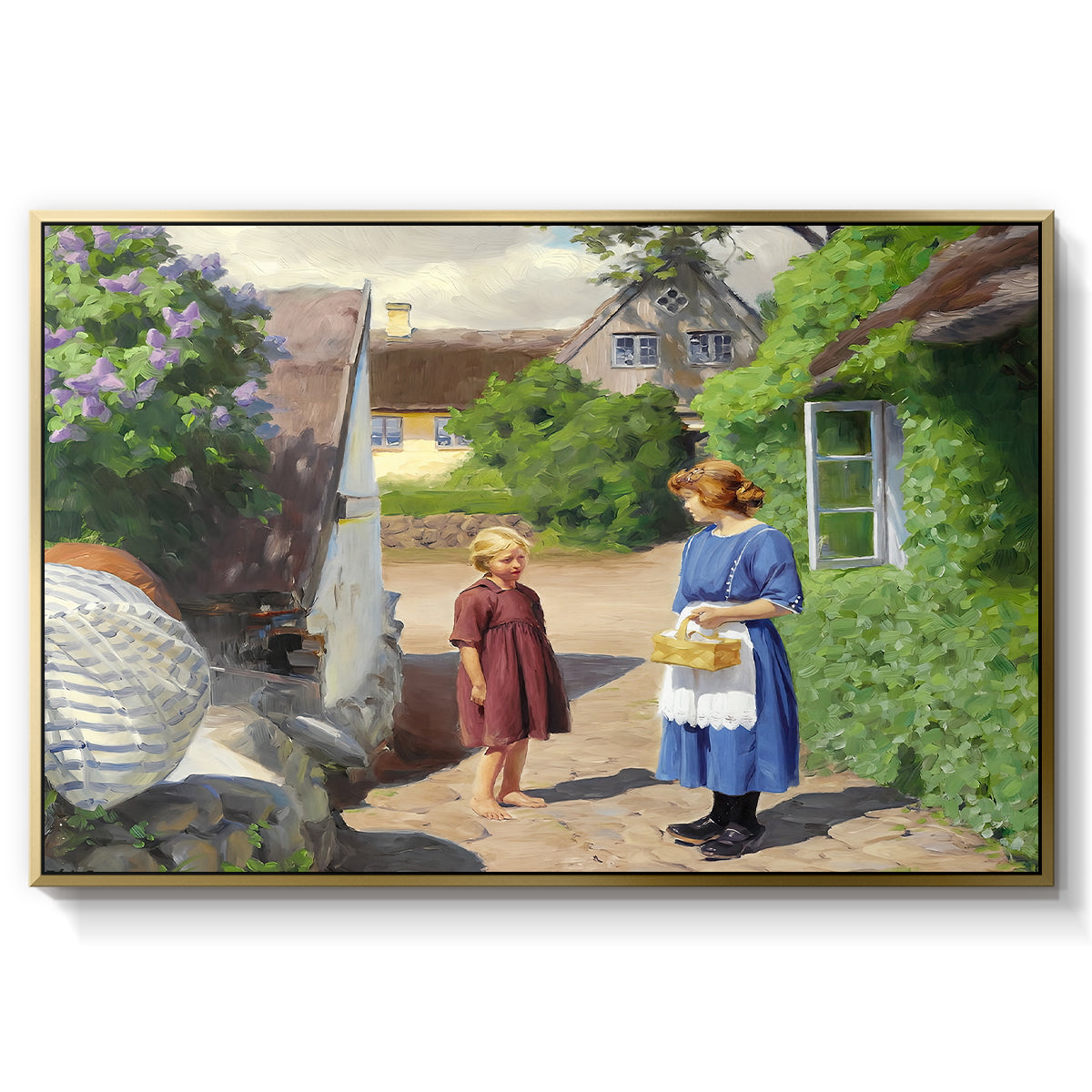Summer Day in Jyllinge, 1922 - Floater Framed Canvas Print