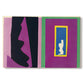 Canvas art print portraying an abstract collage with cut-out shapes forming symbolic composition, set against a white background