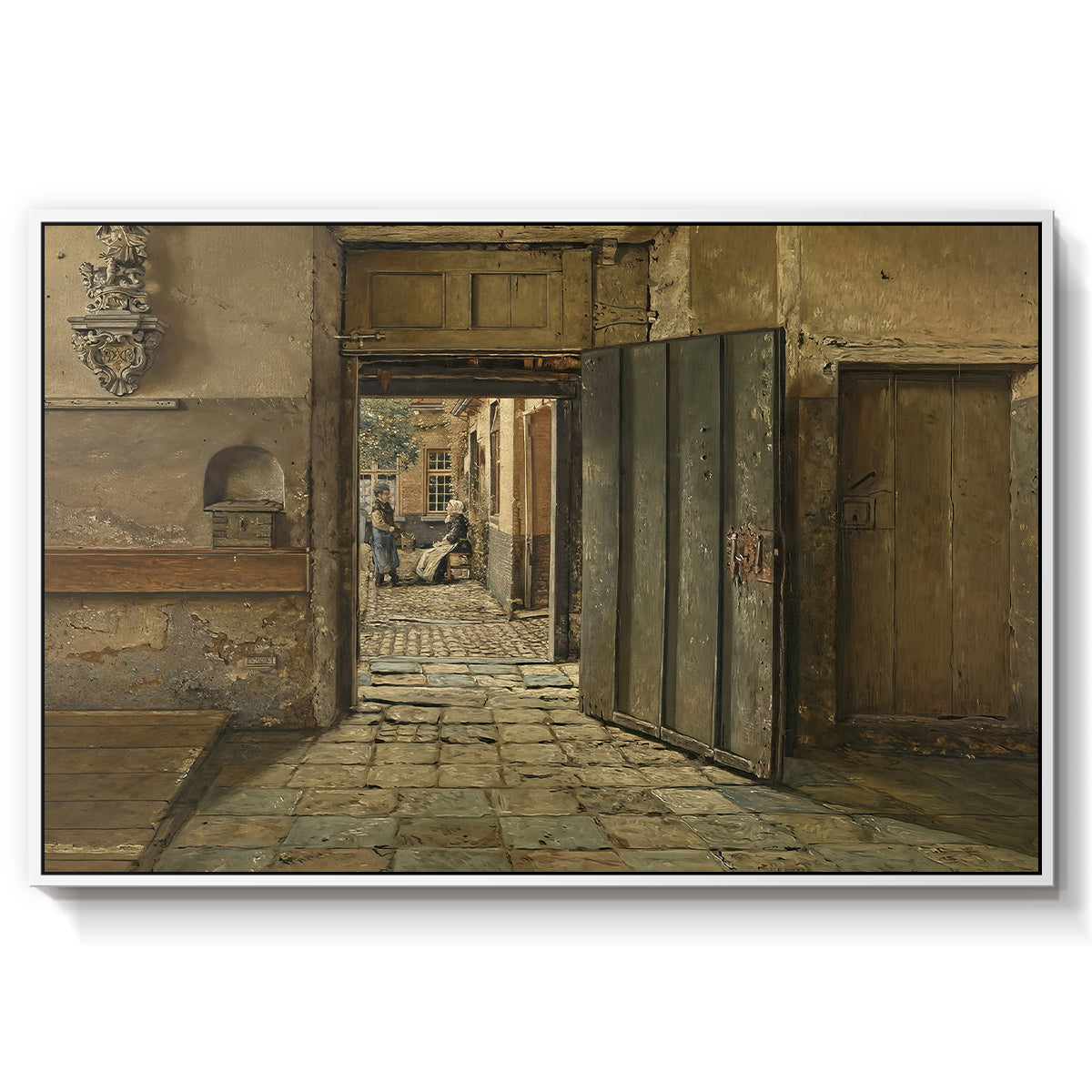 The Conversation, 1884 - Floater Framed Canvas Print