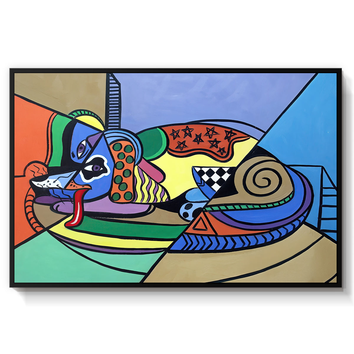 A Dog Named Picasso - Floater Framed Canvas Print