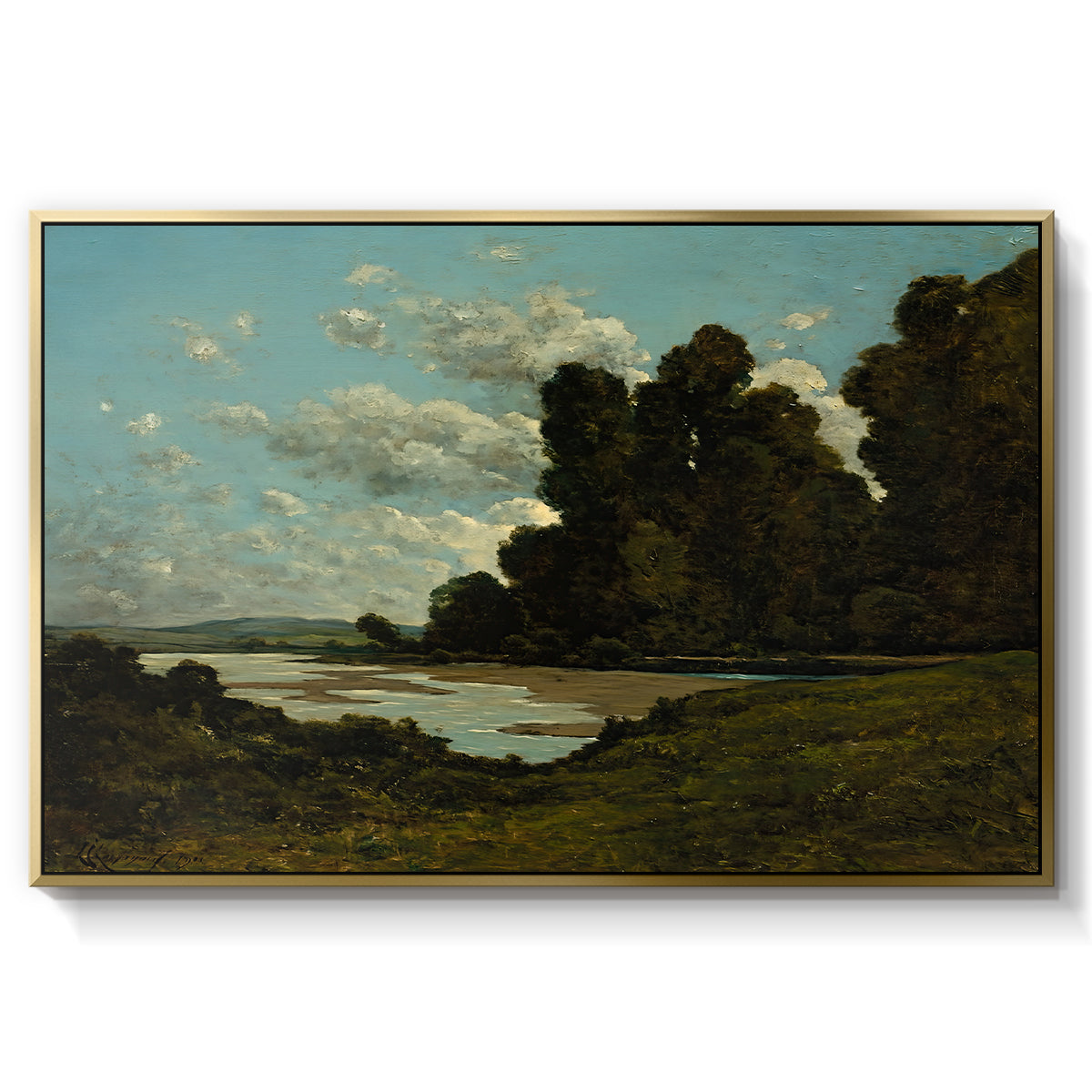 The River Loire at Nevers, 1901 - Floater Framed Canvas Print