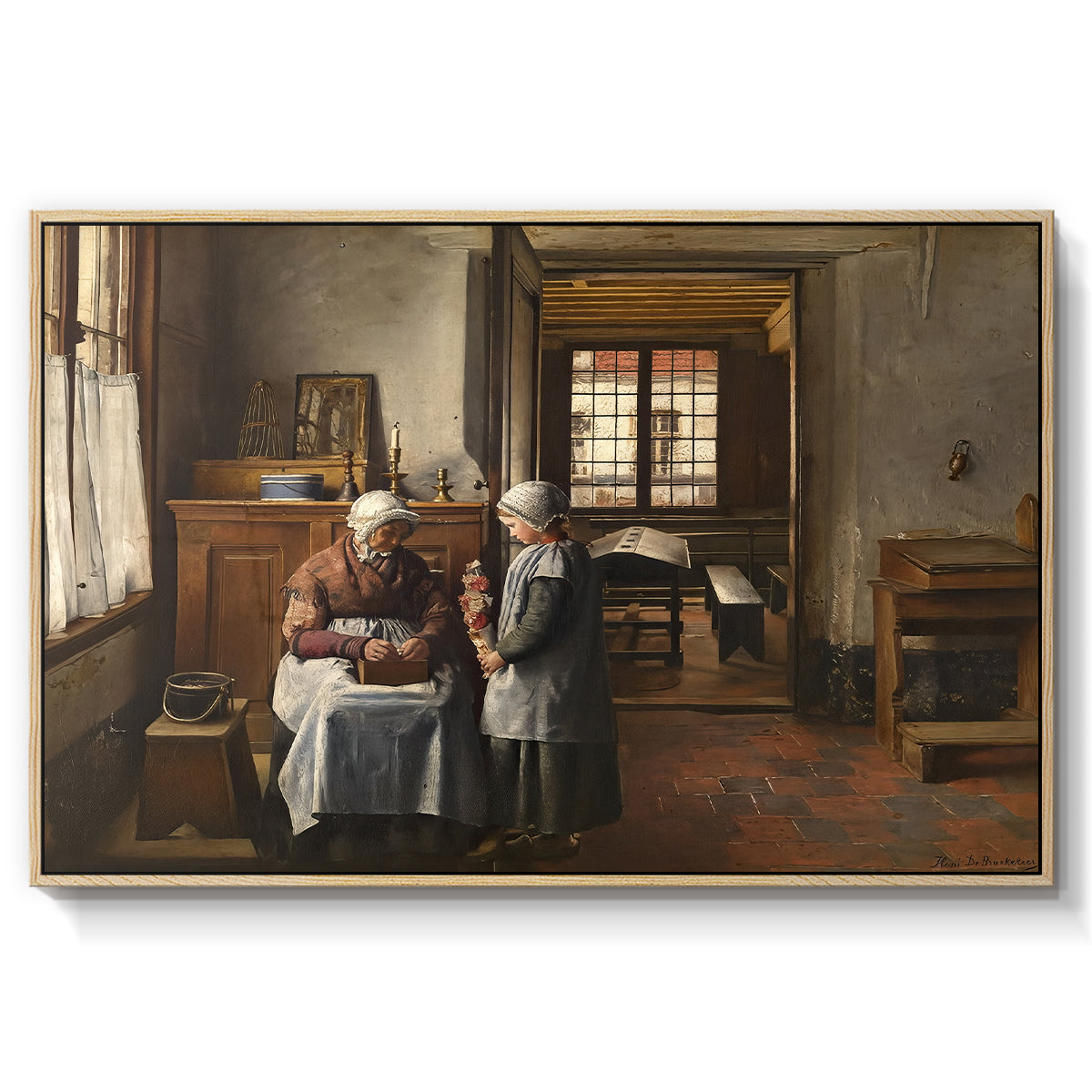 Grandmother's Feast, 1873 - Floater Framed Canvas Print