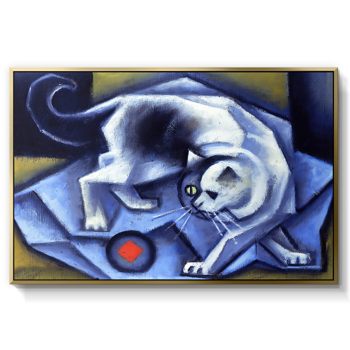 Cat Playing with a Ball, 1945-1950 - Floater Framed Canvas Print
