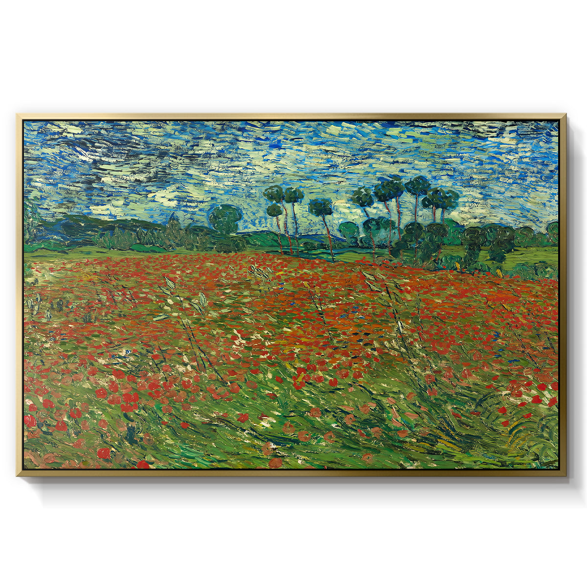 Field with Poppies, 1889 - Floater Framed Canvas Print