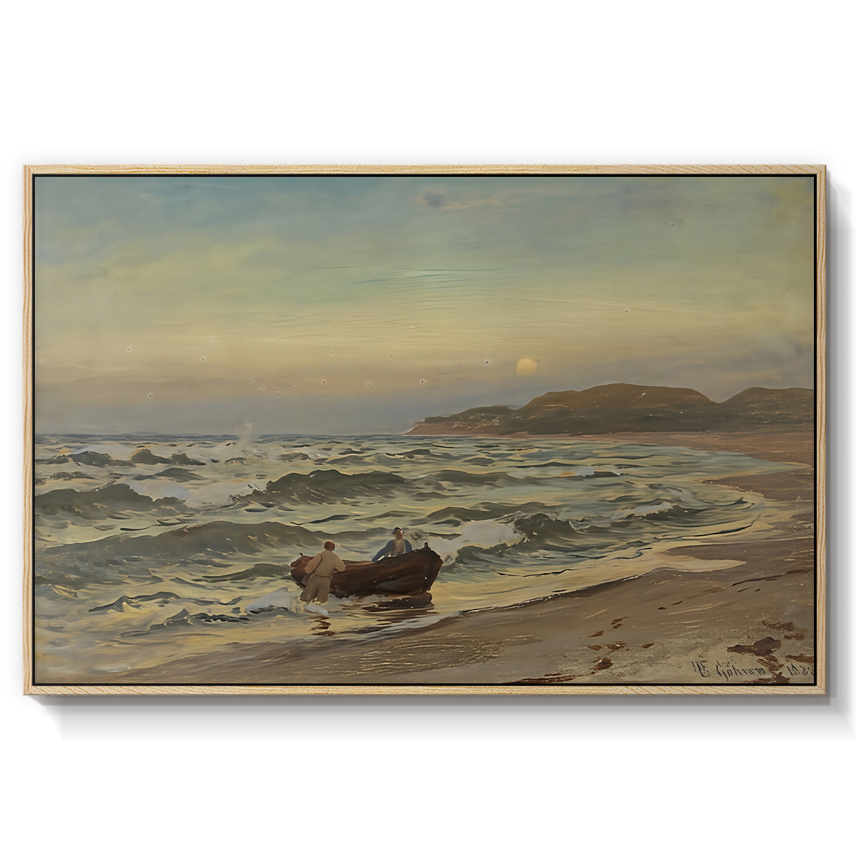 Storm at Rügen, 1882 - Floater Framed Canvas Print