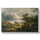 Young Peasant Couple Resting in the Field, 1829 - Floater Framed Canvas Print