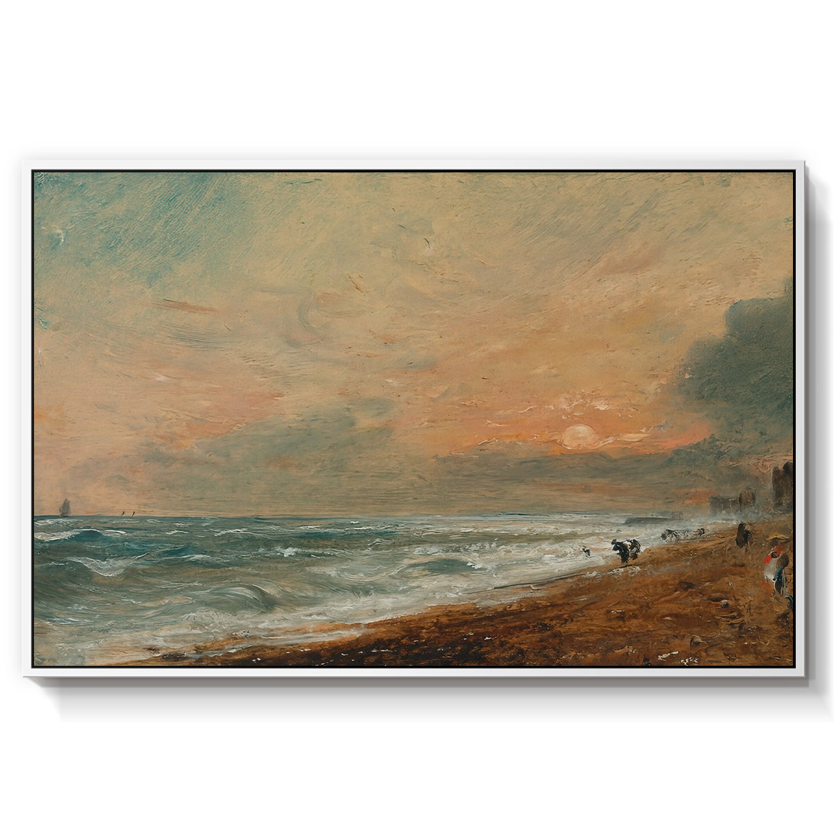 Hove Beach, c. 1824-1826 - Floater Framed Canvas Print