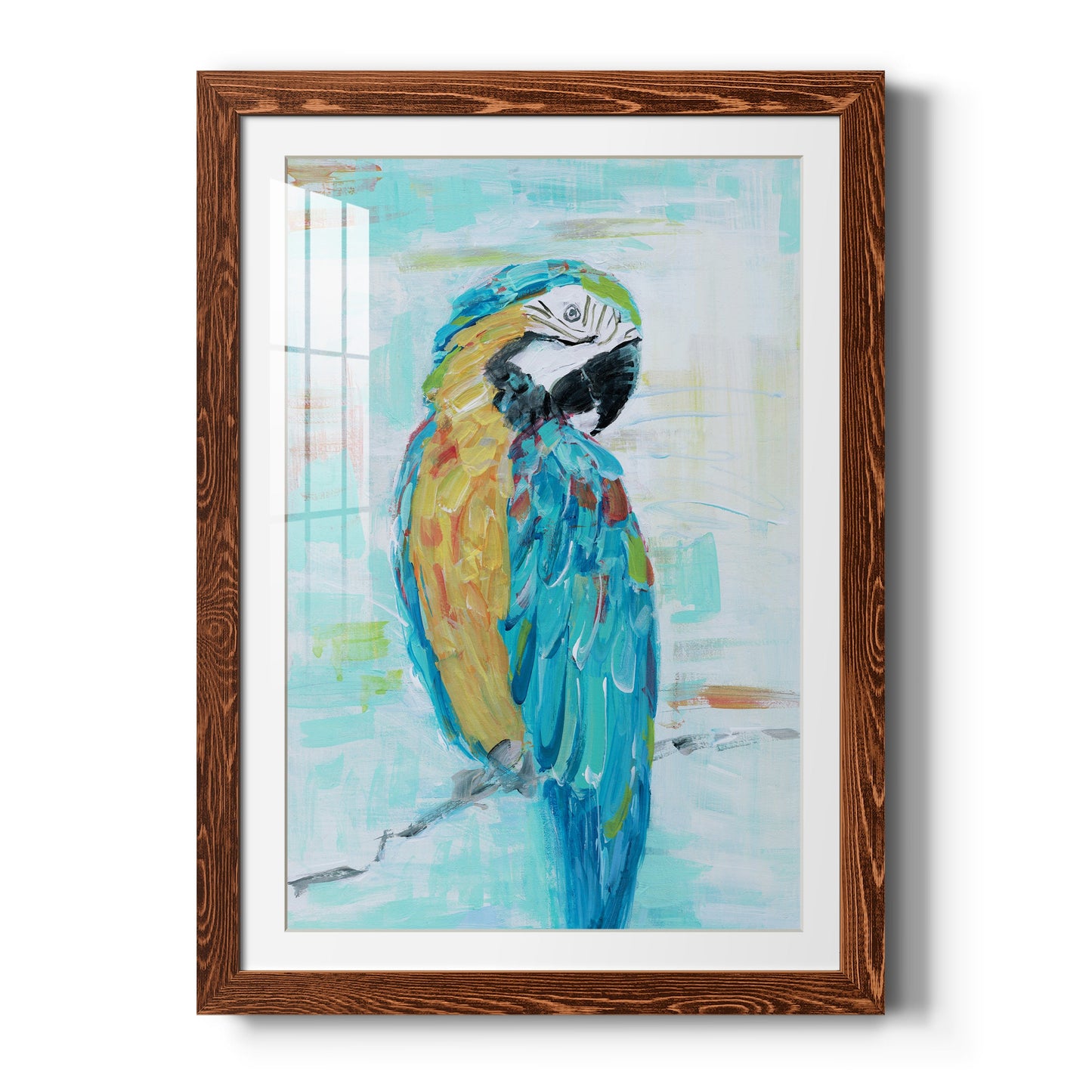 Island Parrot I - Premium Framed Print - Distressed Barnwood Frame - Ready to Hang