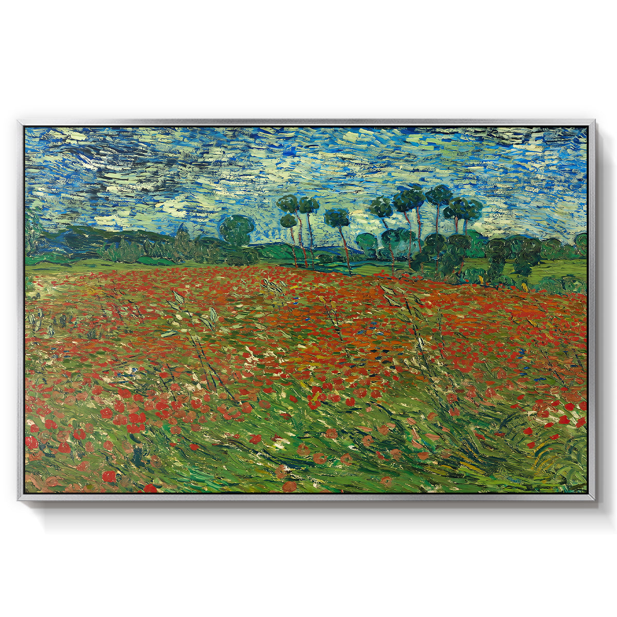 Field with Poppies, 1889 - Floater Framed Canvas Print