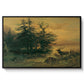 Wallowing Deer on the Shore of a Mountain Lake, c. 1850 - Floater Framed Canvas Print