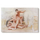 Canvas art print portraying intertwined figures in dynamic pose suggesting struggle, set against a white background