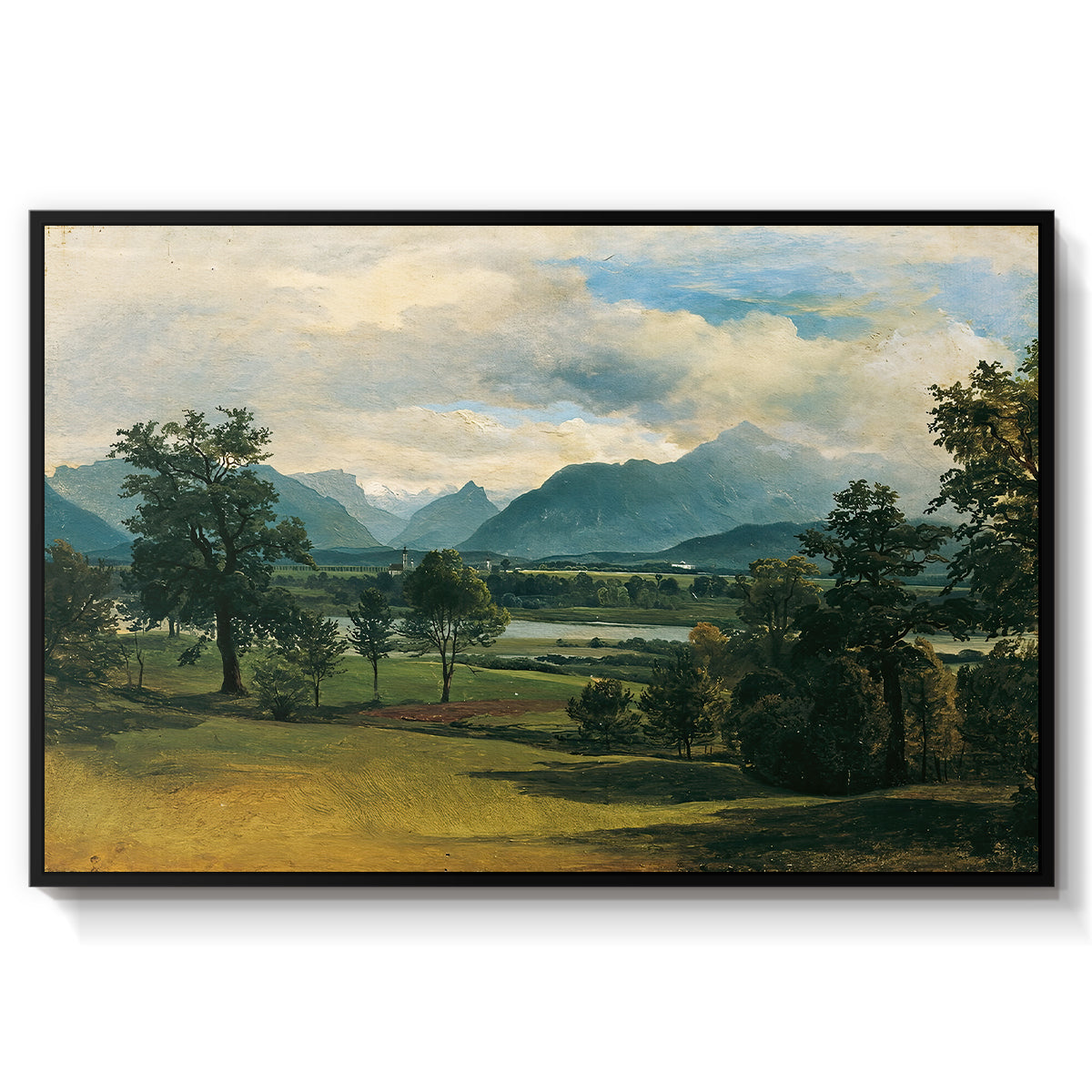 View of Liefering, 1830 - Floater Framed Canvas Print