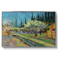 Orchard in Blossom, Bordered by Cypresses, 1888 - Floater Framed Canvas Print