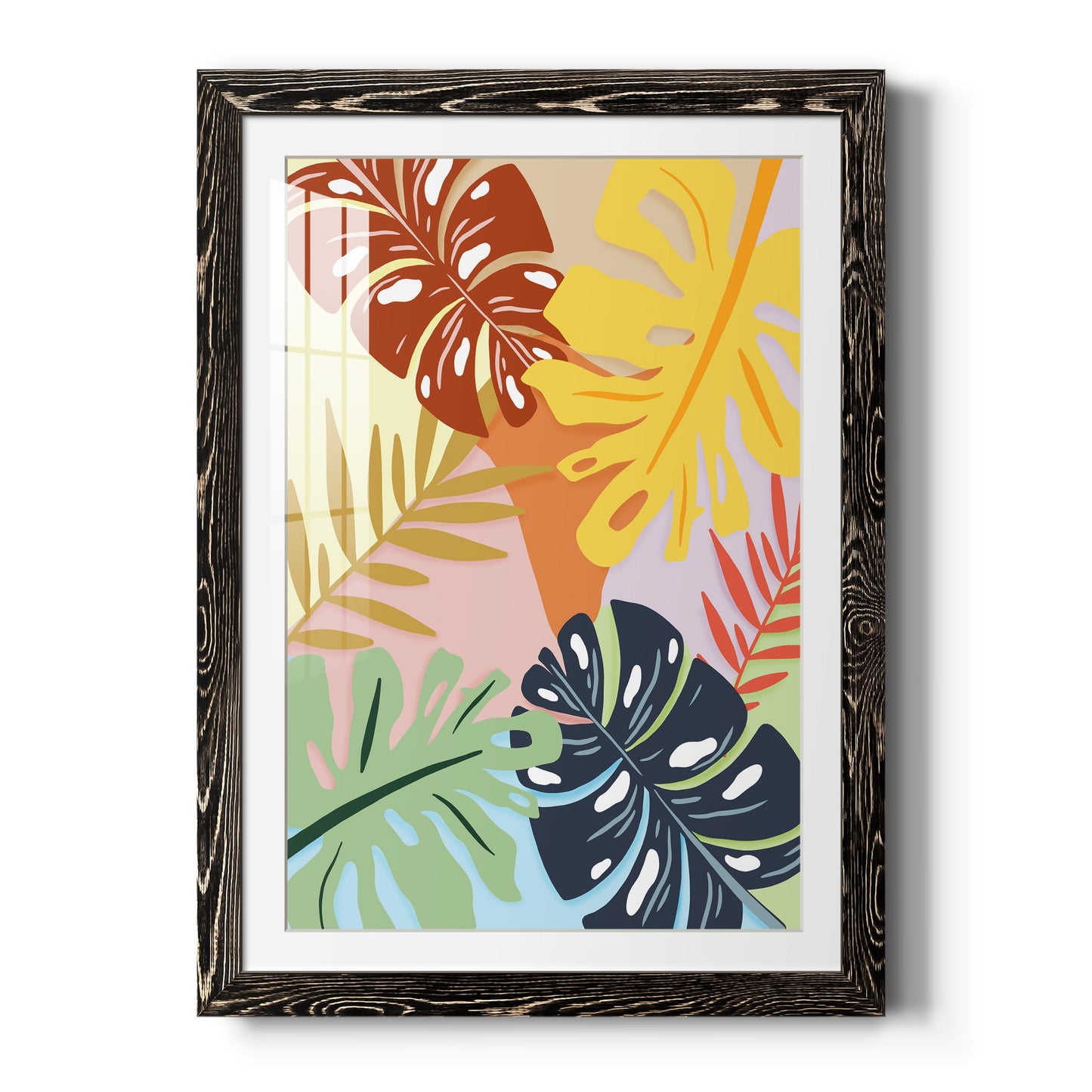 Tropical Foliage II - Premium Framed Print - Distressed Barnwood Frame - Ready to Hang