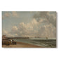 Canvas art print portraying a wooden jetty extending into sea with open horizon, set against a white background
