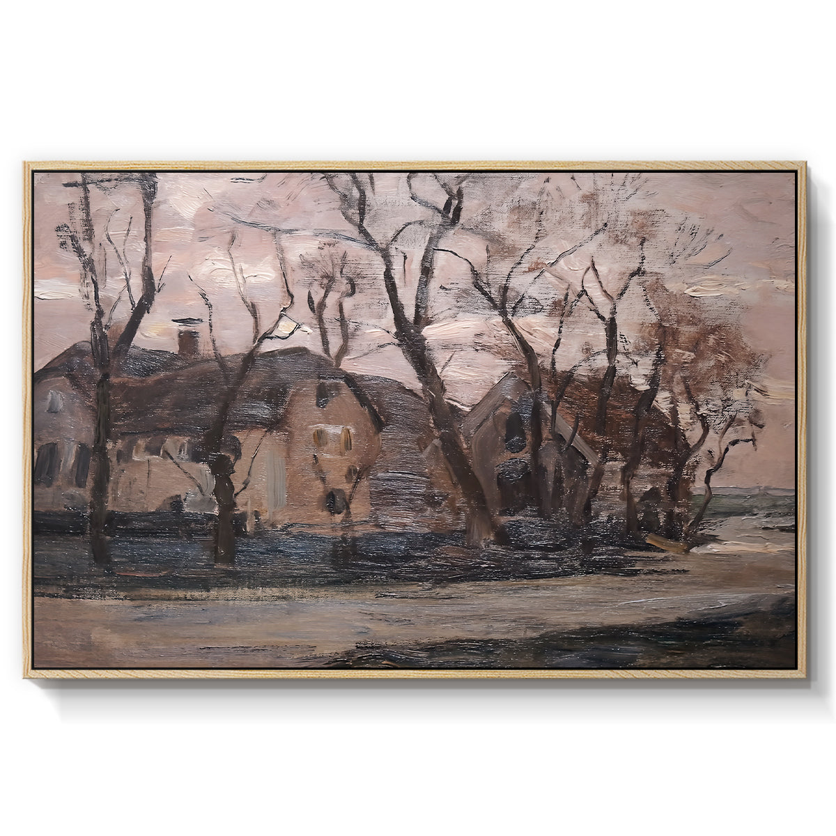 Farm near Duivendrecht in the Evening, c. 1905 - Floater Framed Canvas Print