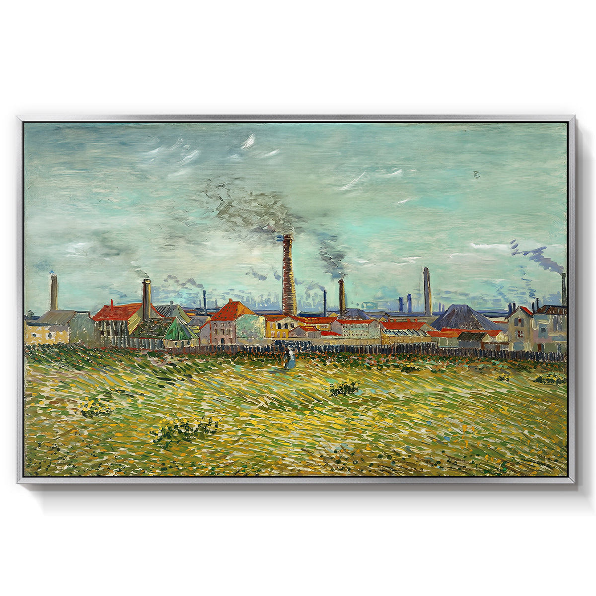 Factories at Clichy, 1887 - Floater Framed Canvas Print