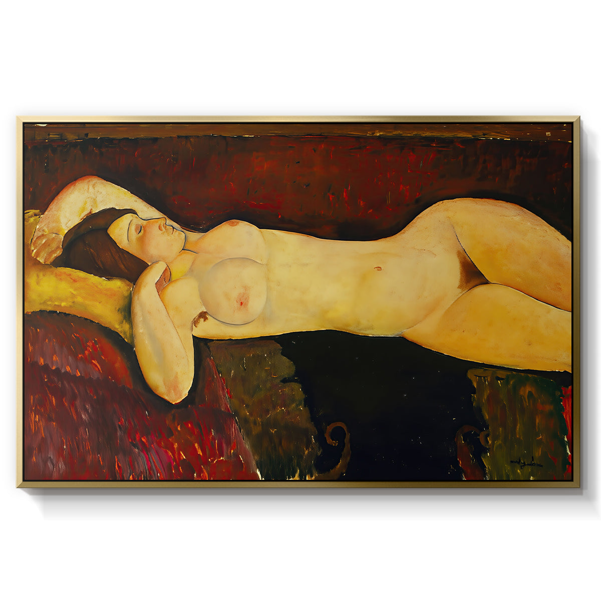 Reclining Nude (Nu couché), 1919 - Floater Framed Canvas Print