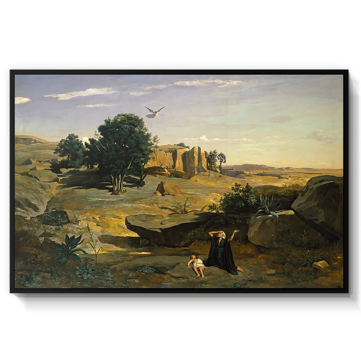 Hagar in the Wilderness, 1835 - Floater Framed Canvas Print