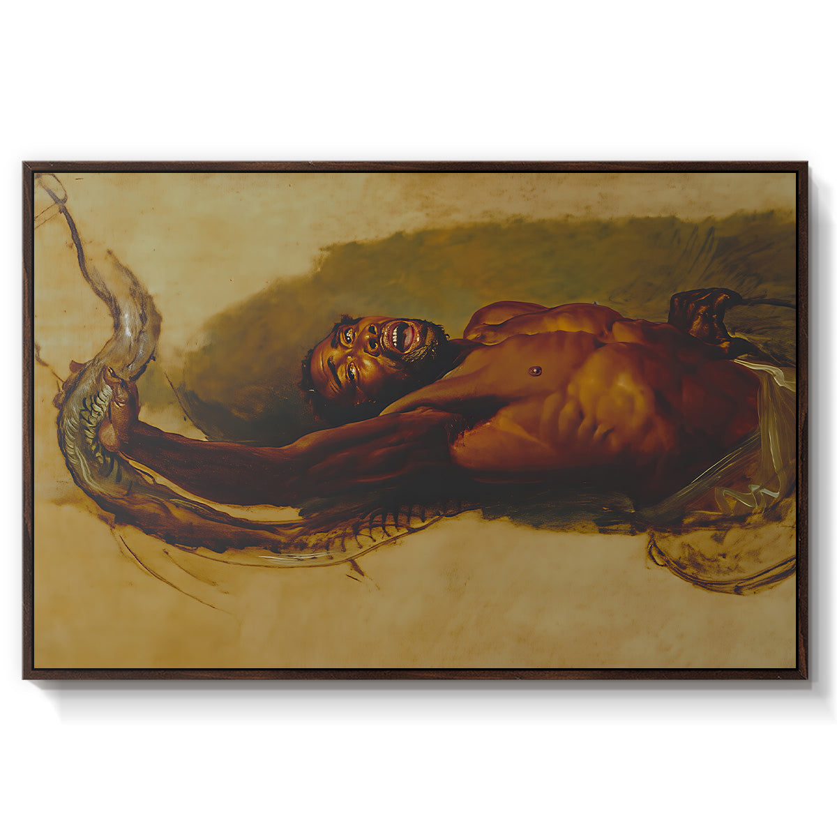 Man Struggling with a Boa Constrictor, c. 1803 - Floater Framed Canvas Print