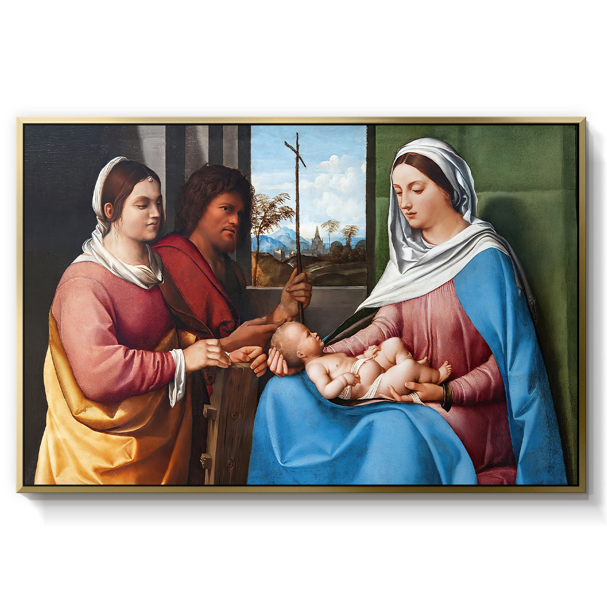 Sacred Conversation, c. 1505 - Floater Framed Canvas Print