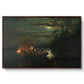Spear Fishing on Lake Krøderen, 1851 - Floater Framed Canvas Print