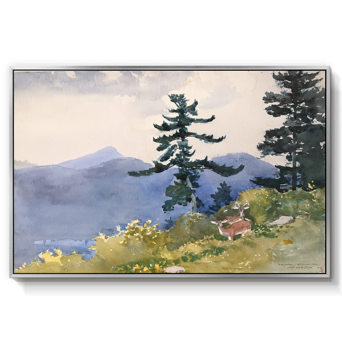 North Woods Club, Adirondacks, 1892 - Floater Framed Canvas Print