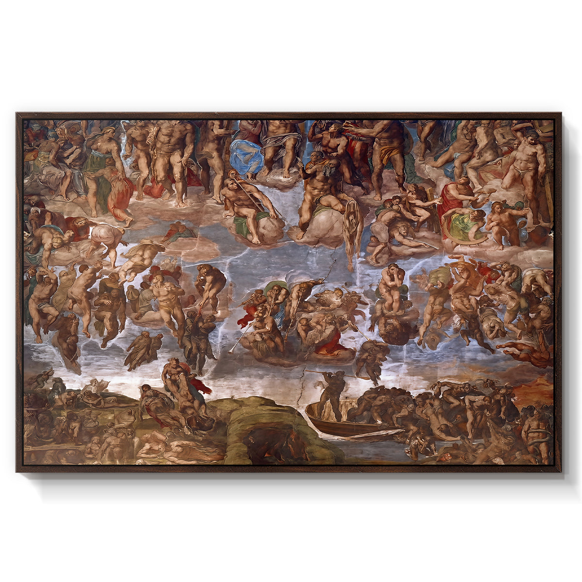The Last Judgment (Charon's Boat and the Damned), 1536-1541 - Floater Framed Canvas Print