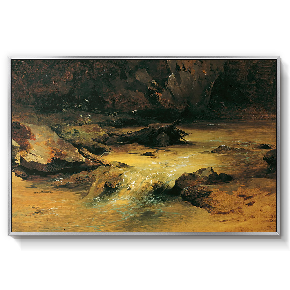 Wildbach (Wild Stream) - Floater Framed Canvas Print