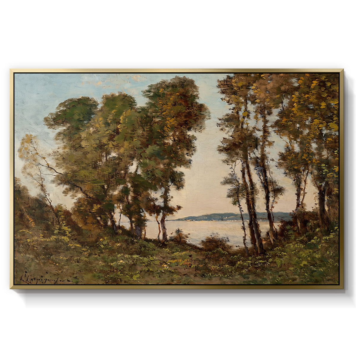 The Banks of the Allier, 1894 - Floater Framed Canvas Print