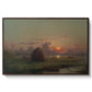 Haystack at Sunset, 1880 - Floater Framed Canvas Print