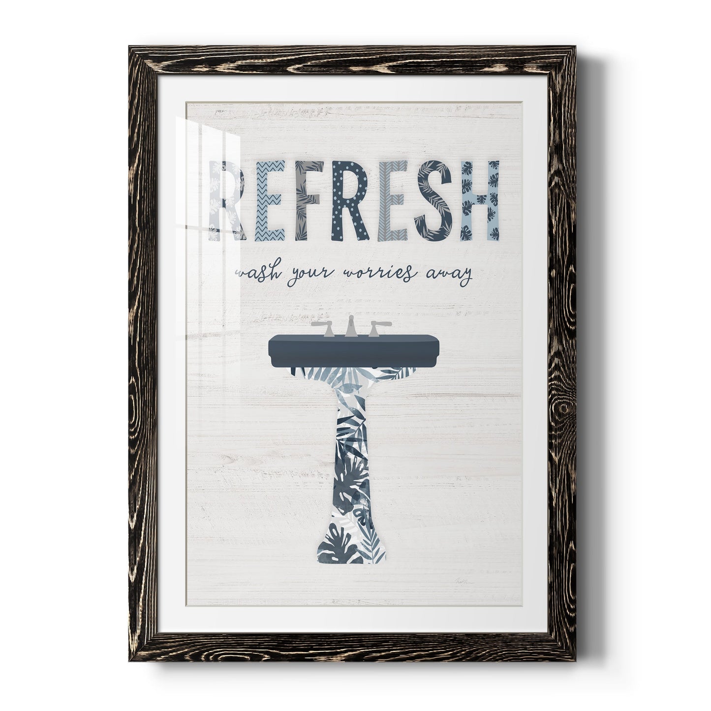 Palm Bath II - Barnwood Framed Art Print