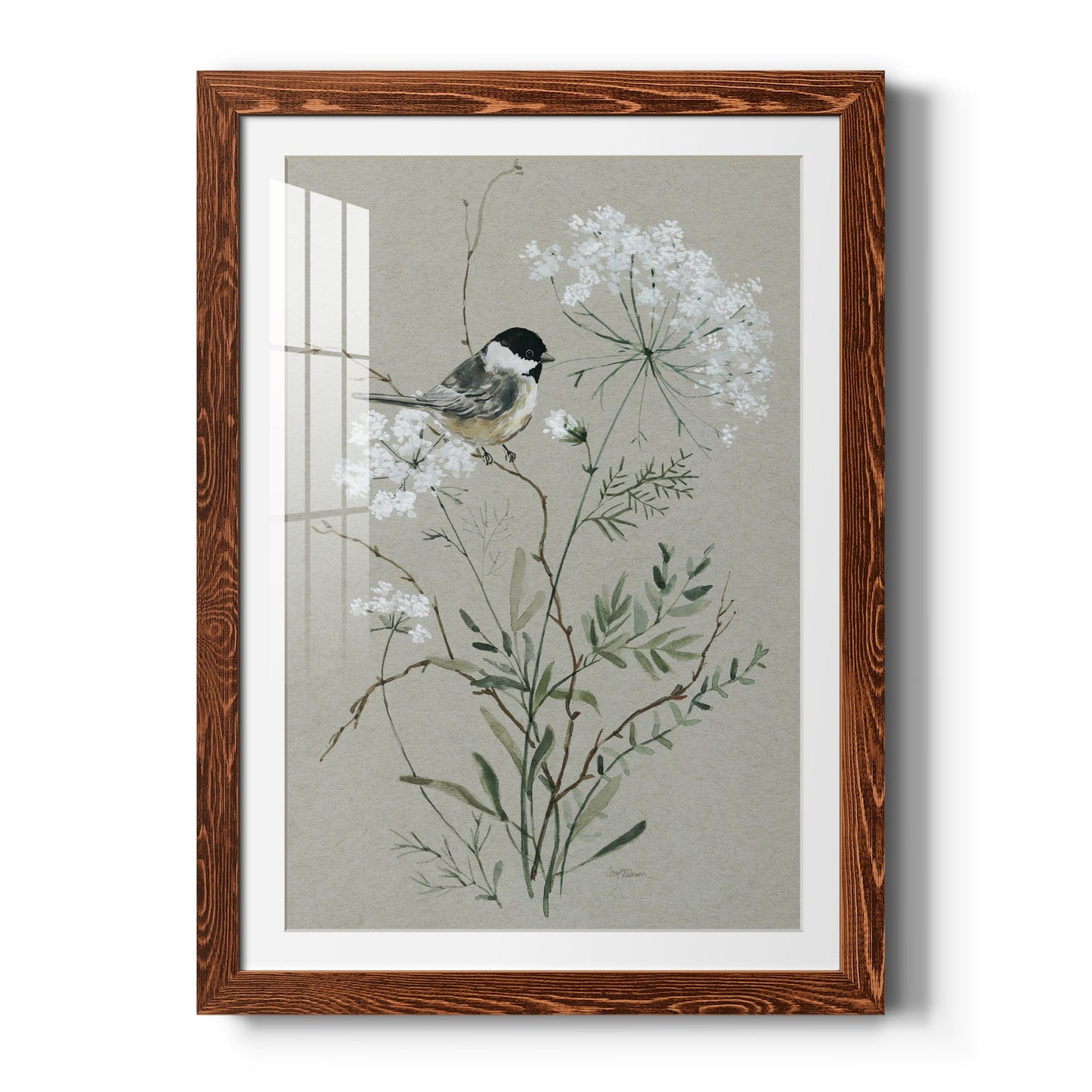 Bouquet of Grace Bird I - Barnwood Framed Art Print