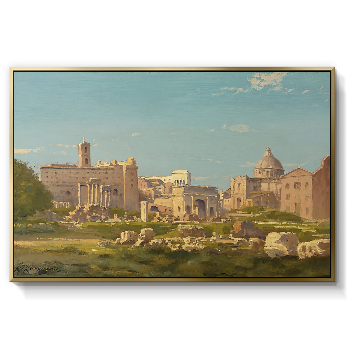 The Roman Forum, c. 1860 - Floater Framed Canvas Print