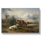 Two Horses on the Pasture, c. 1825 - Floater Framed Canvas Print