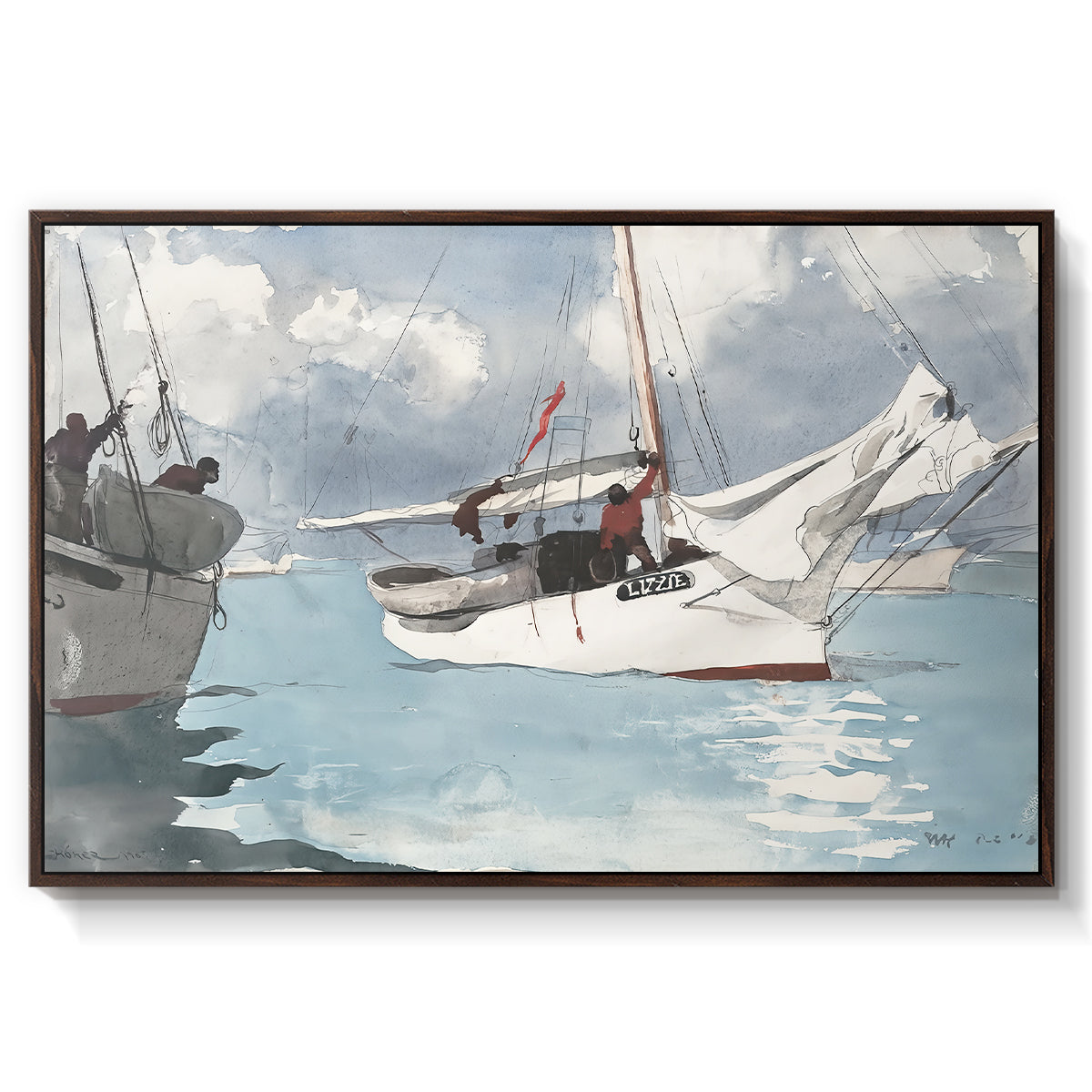 Fishing Boats, Key West, 1903 - Floater Framed Canvas Print