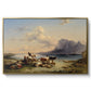 Shepherds and Cattle on Lake Attersee, 1852 - Floater Framed Canvas Print