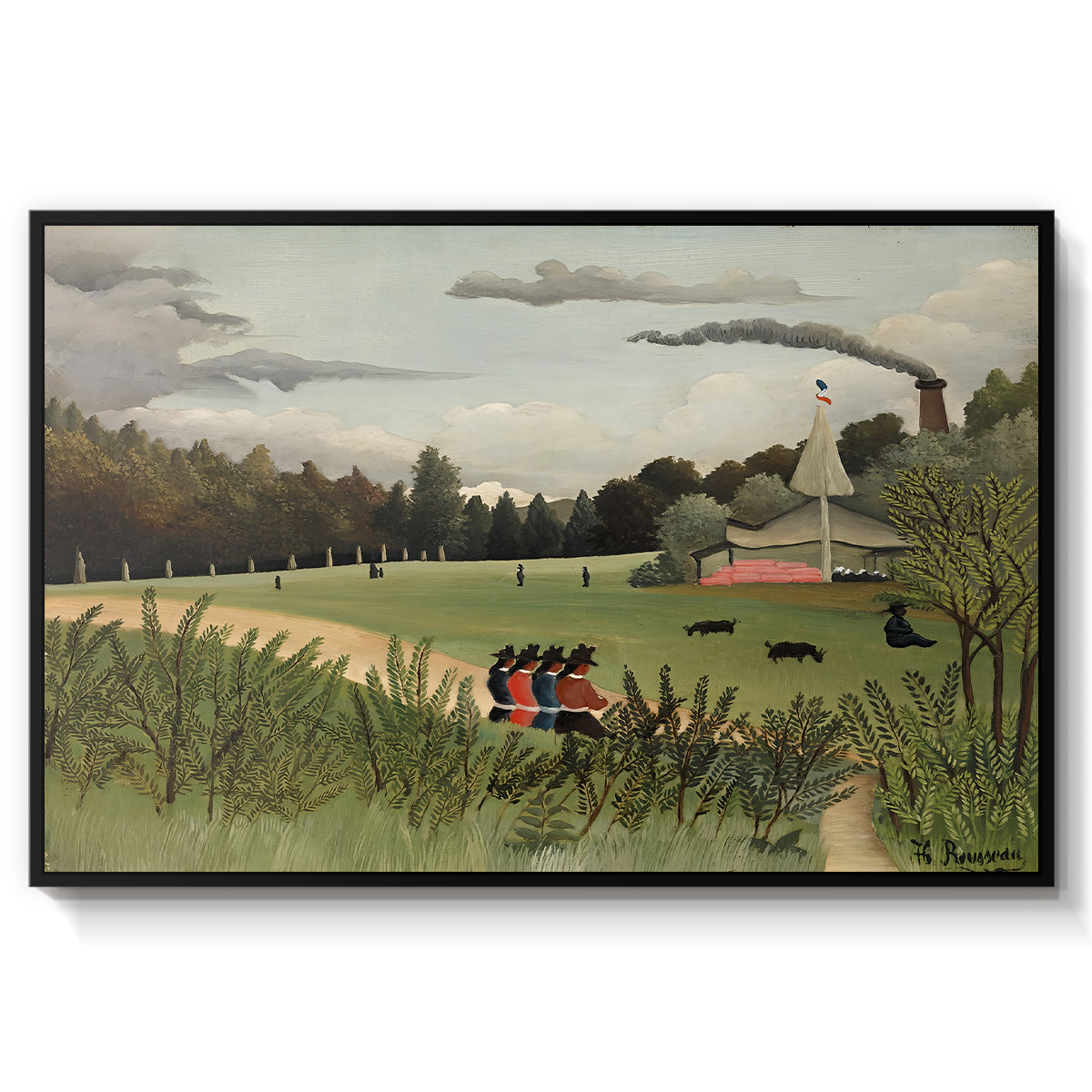 The Chair Factory at Alfortville, 1897 - Floater Framed Canvas Print