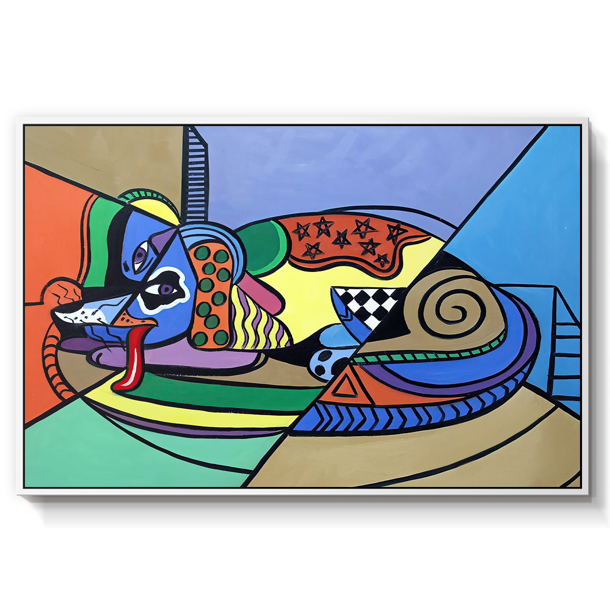 A Dog Named Picasso - Floater Framed Canvas Print