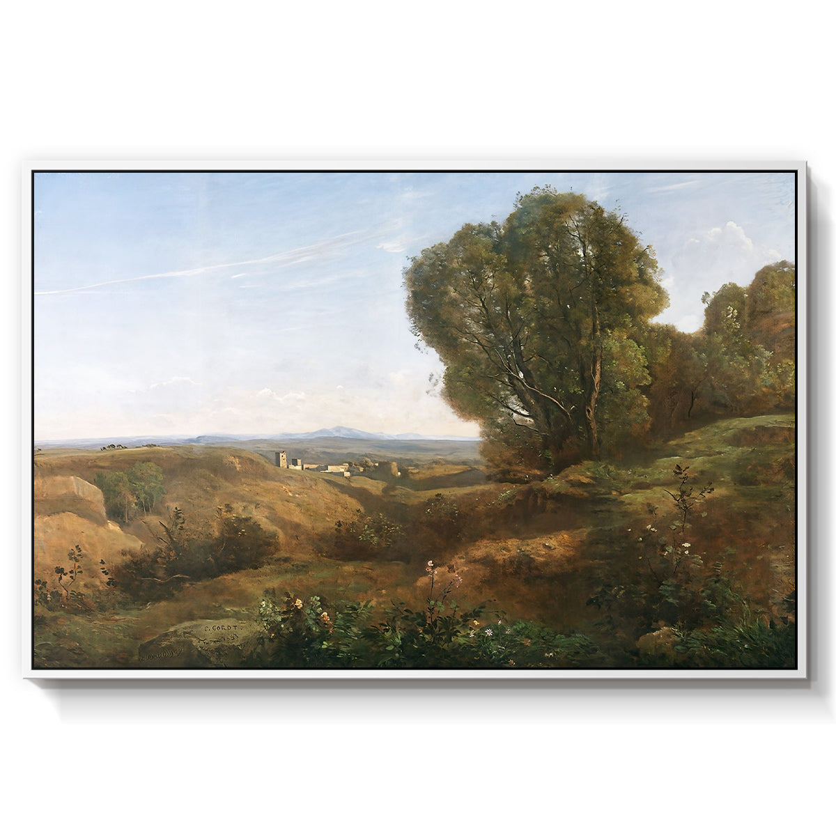 Souvenir of Roquemaure in the Gard, c. 1853 - Floater Framed Canvas Print