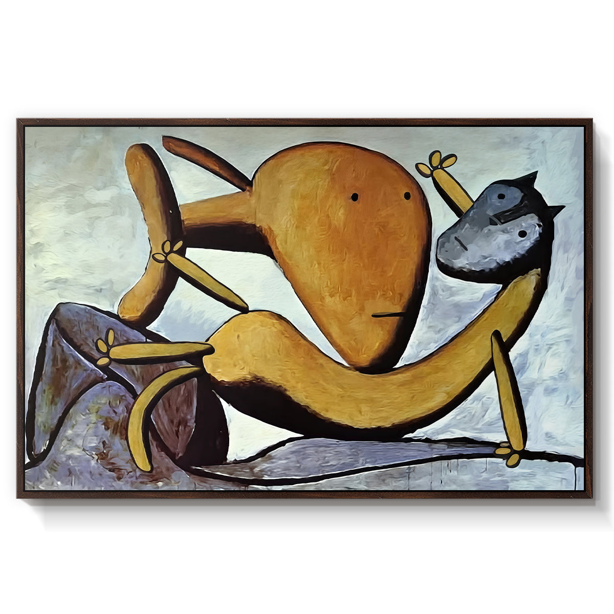 Cat and Big Fish, c. 1931 - Floater Framed Canvas Print