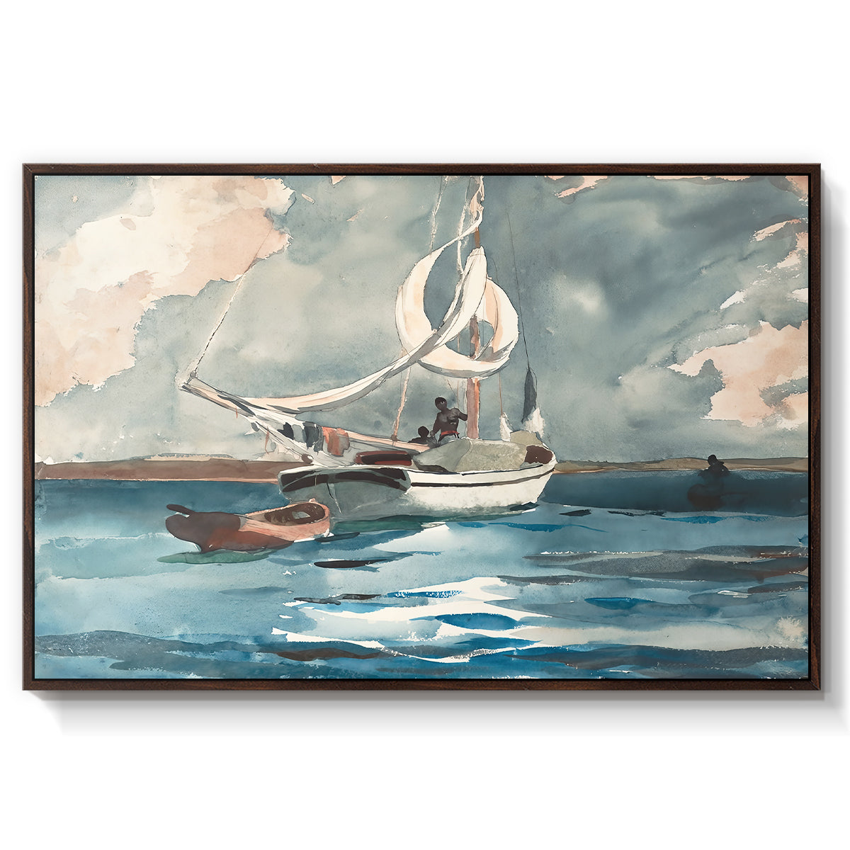 Sloop, Nassau, 1899 - Floater Framed Canvas Print