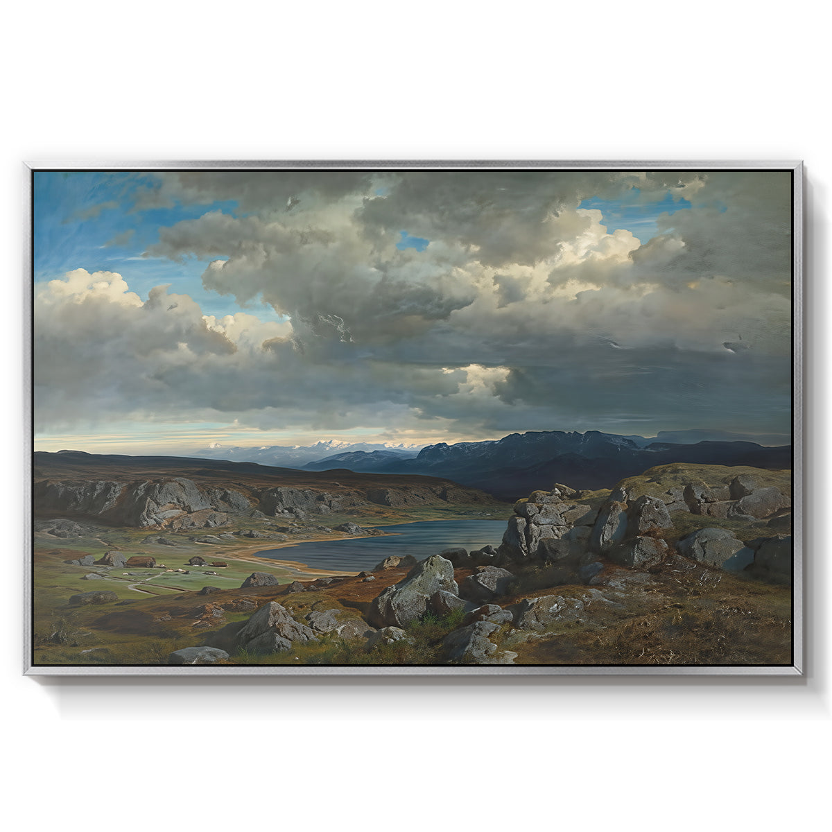 Norwegian Highlands, 1857 - Floater Framed Canvas Print