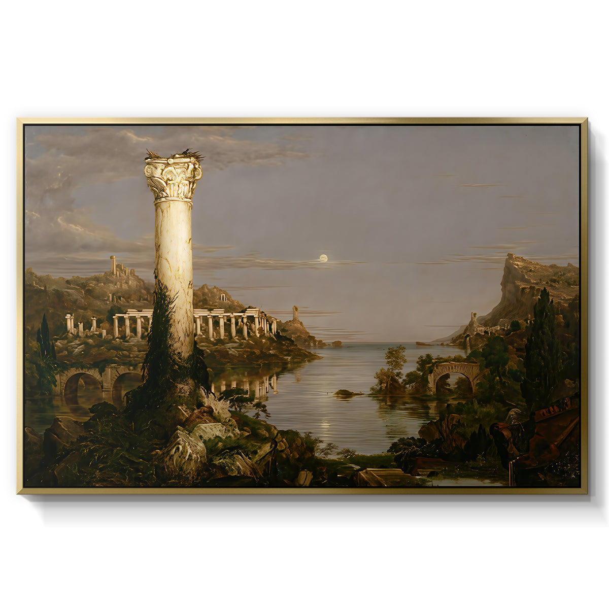 The Course of Empire: Desolation, 1836 - Floater Framed Canvas Print