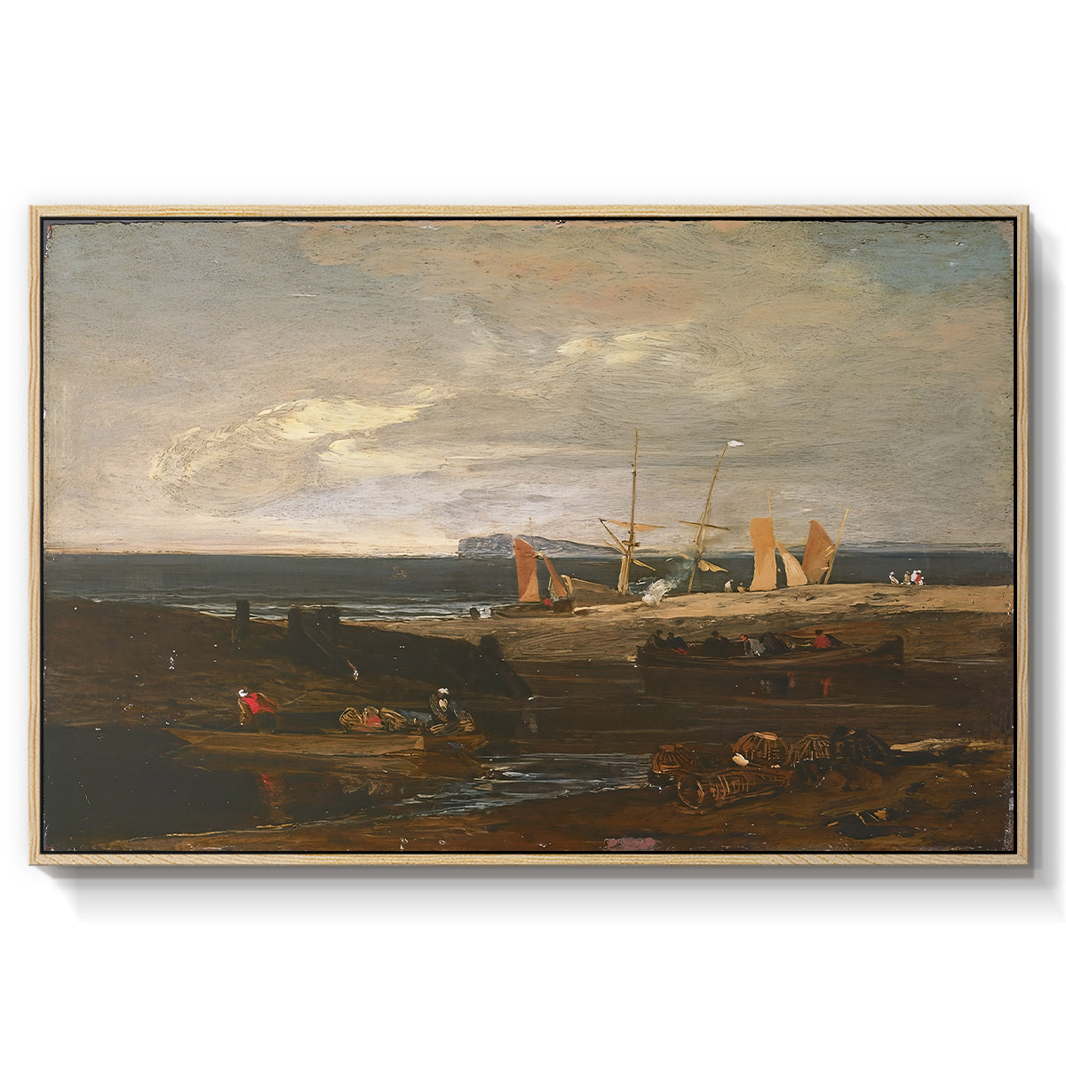 A Scene on the English Coast, c. 1798 - Floater Framed Canvas Print