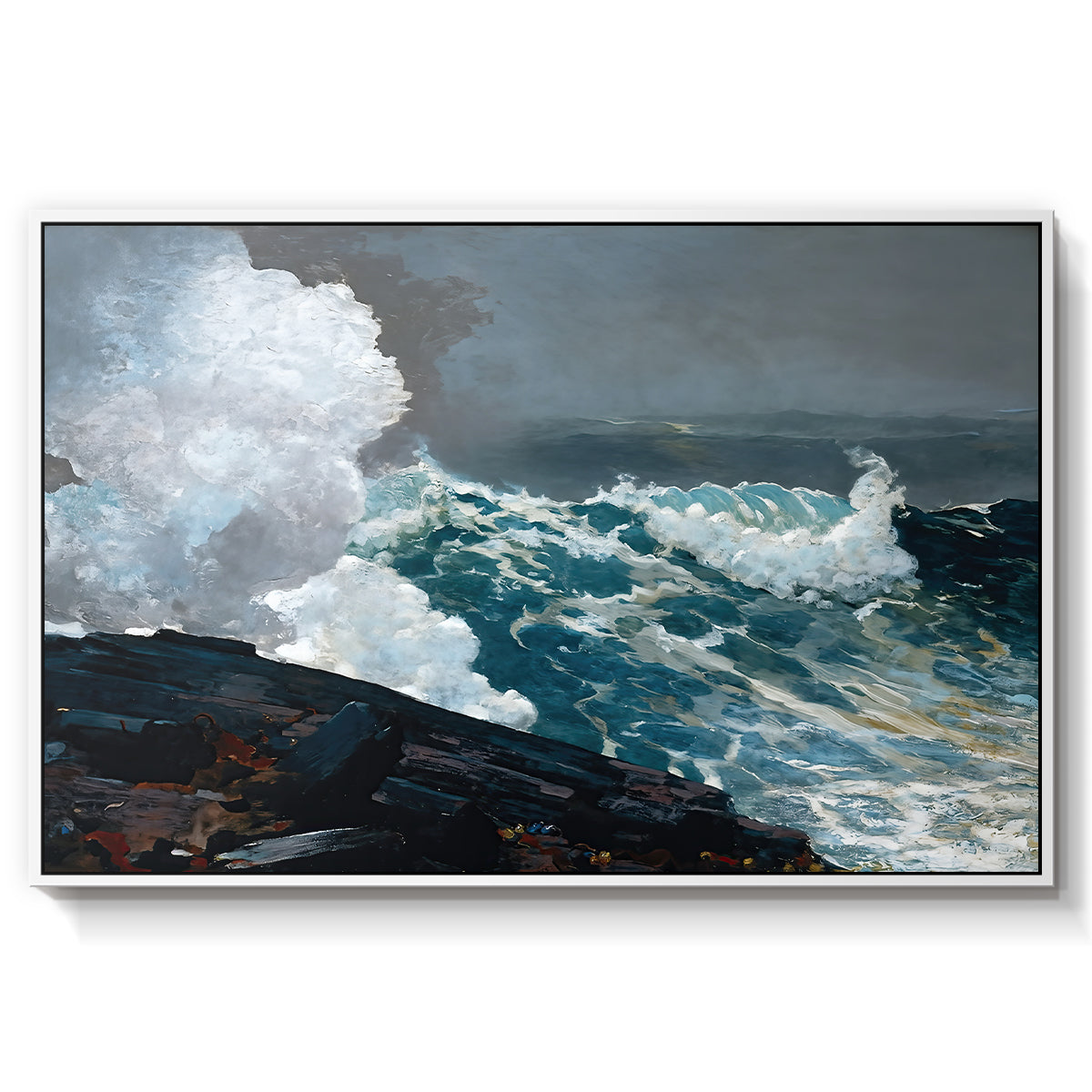 Northeaster, 1895 - Floater Framed Canvas Print