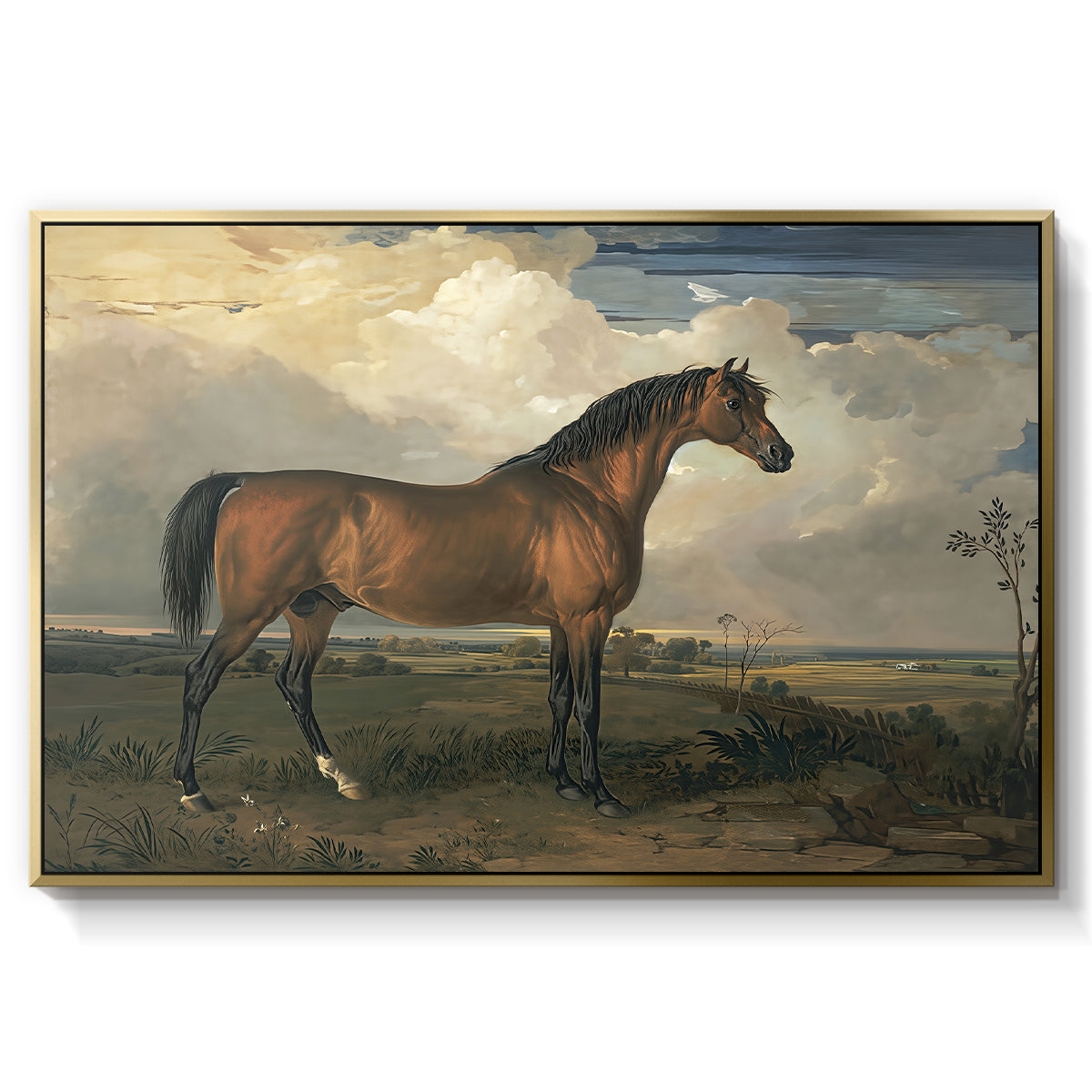 Eagle, A Celebrated Stallion, 1809 - Floater Framed Canvas Print