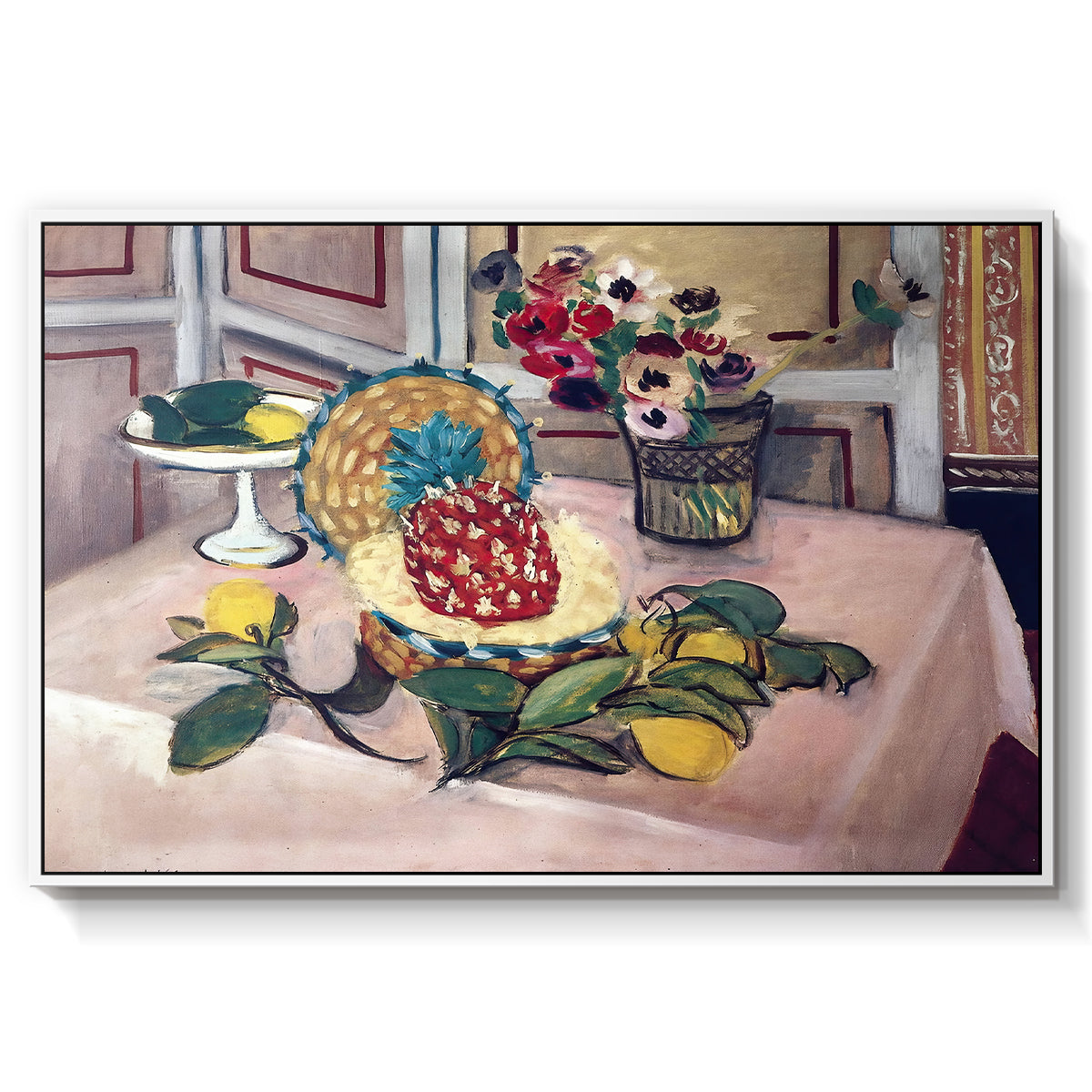 Still Life with Pineapple and Lemons, 1925 - Floater Framed Canvas Print