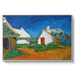 Three White Cottages at Saintes-Maries, 1888 - Floater Framed Canvas Print