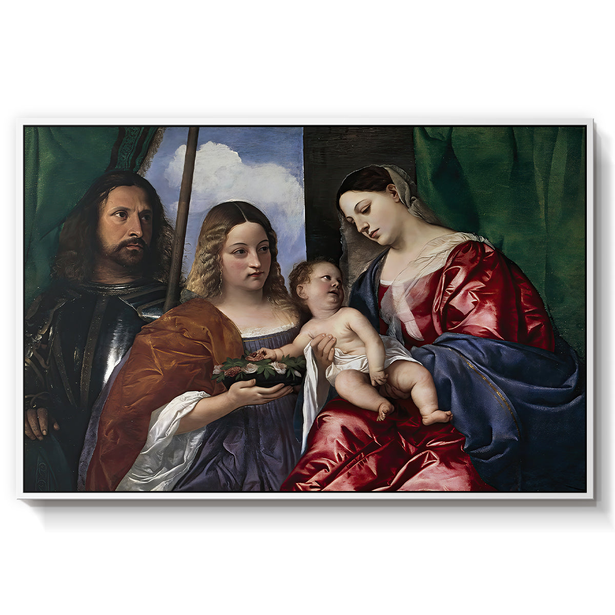 Madonna and Child with Saints Dorothy and George, c. 1516 - Floater Framed Canvas Print